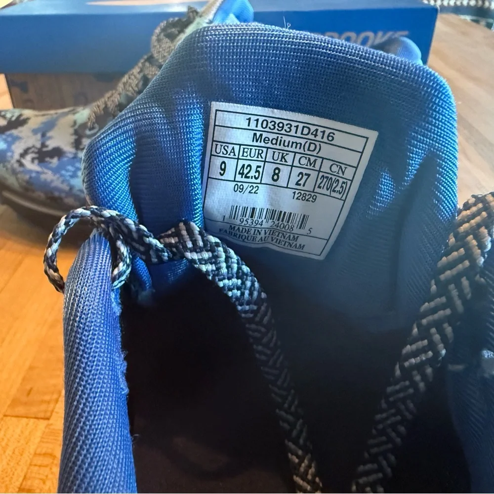 Brooks Ghost 15 Blue and Black Camo Running Shoes Men’s 9 Med/D - Picture 3 of 16